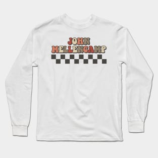 John Mellencamp Checkered Retro Groovy Style Long Sleeve T-Shirt